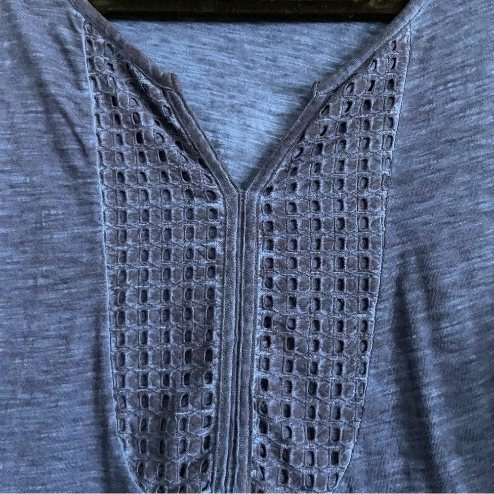 Passports Women's navy 3/4 sleeve peasant top size XL cotton casual coastal gma - Picture 3 of 10